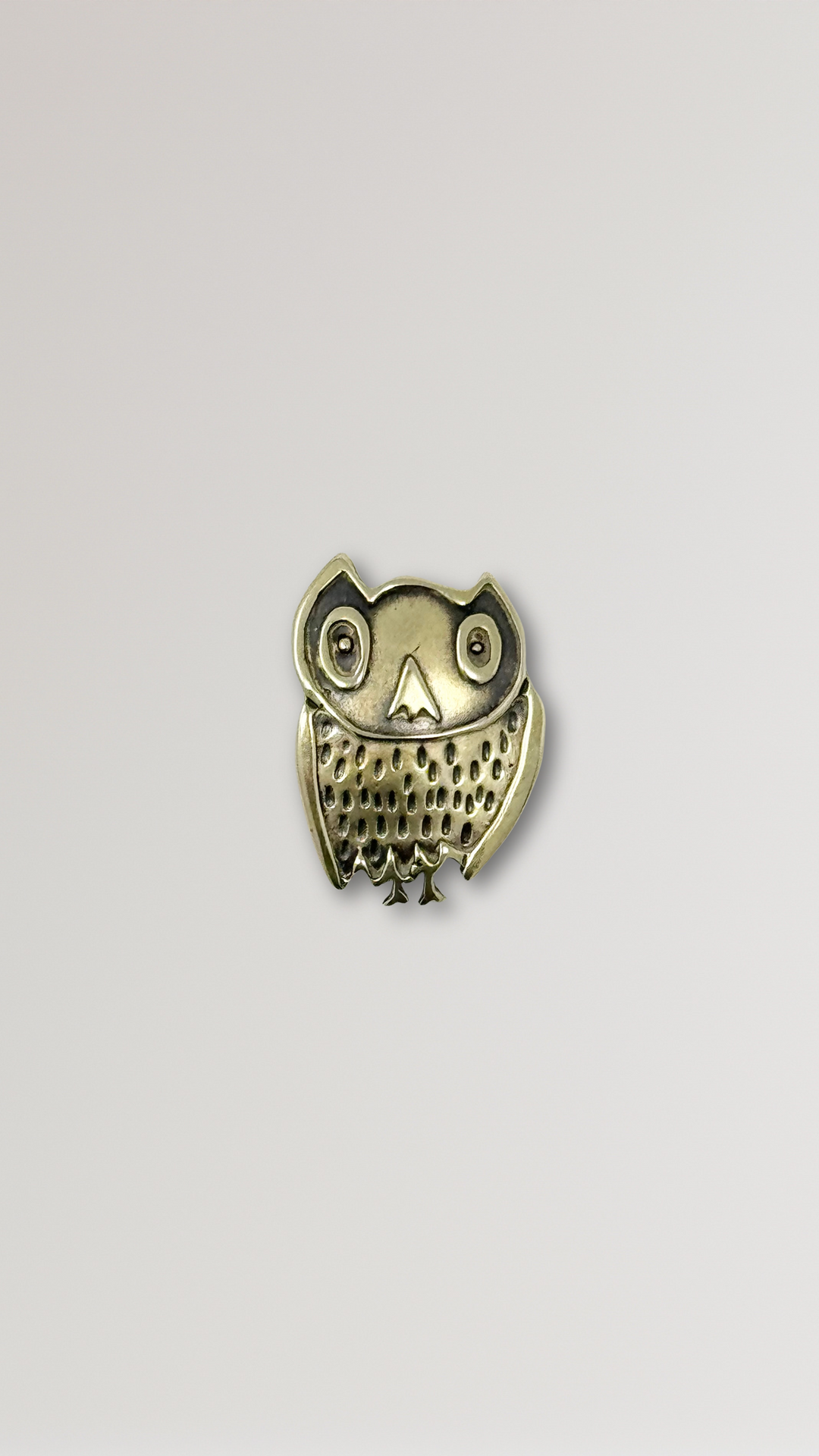 Owl Charm - Yellow Bronze