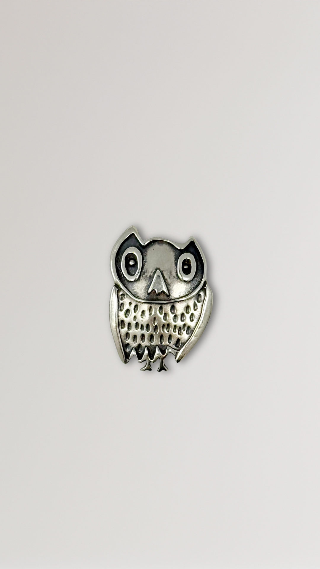 Owl Charm - White Bronze