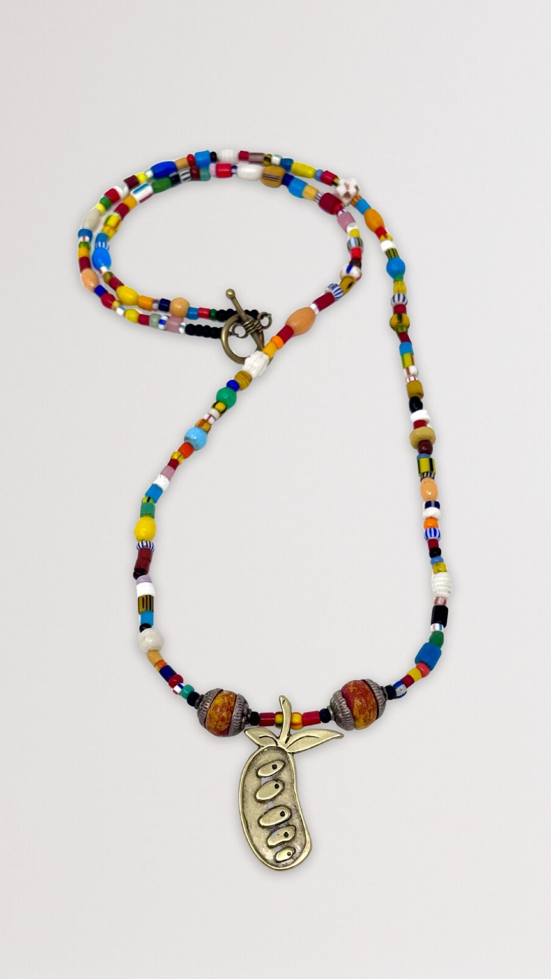 Beaded Bronze Pawpaw Necklace