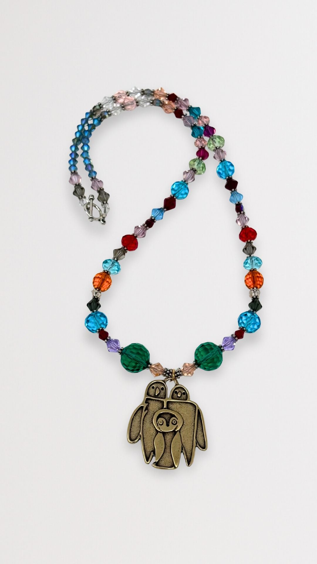 Beaded Necklace with Bronze Turn It Gold Pendant