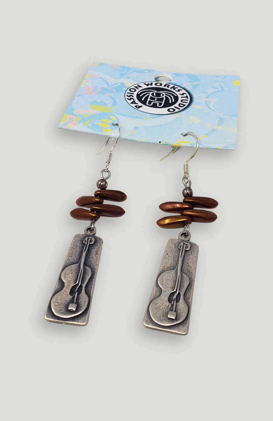 Beaded Acoustic Guitar Earrings