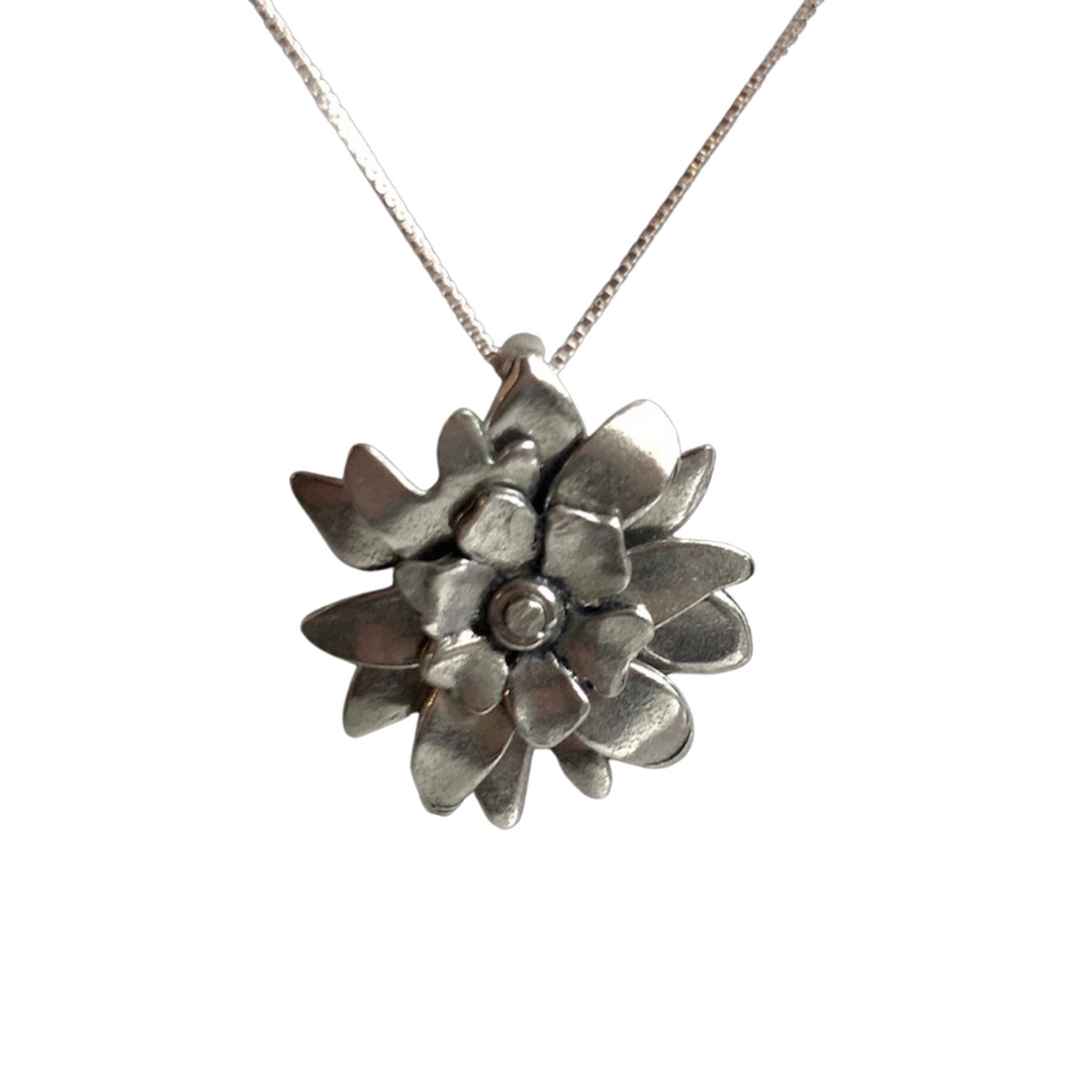 Pewter Passion Flower Necklace