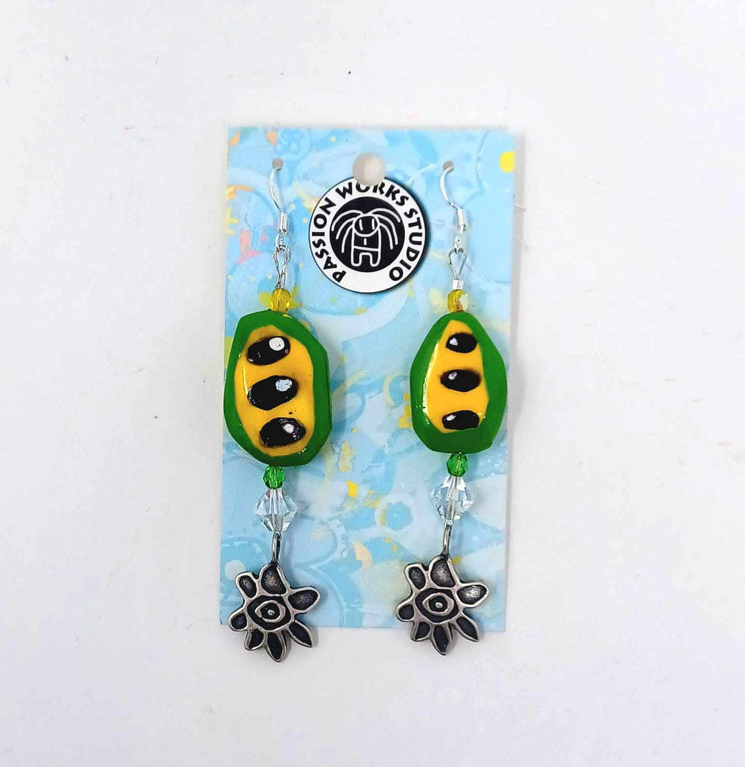 Sterling Silver Beaded PawPaw Earrings