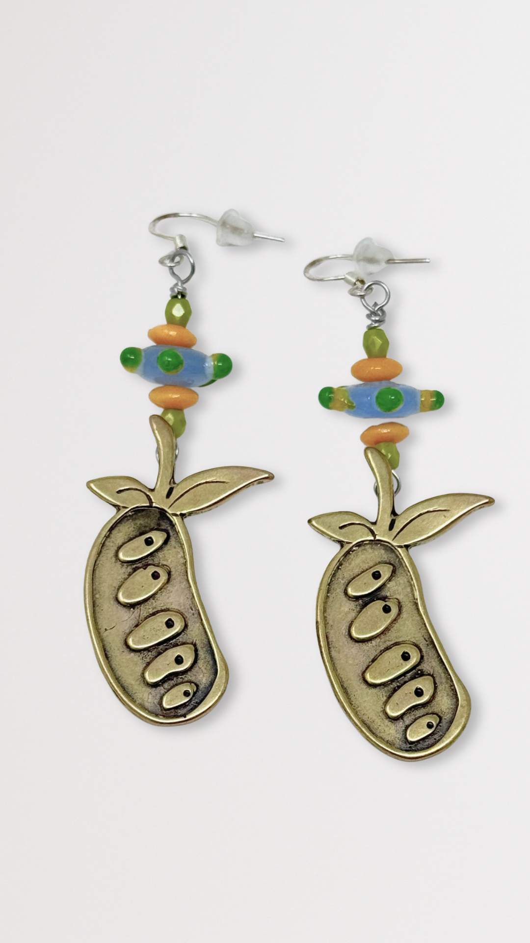Beaded Bronze Pawpaw Earrings