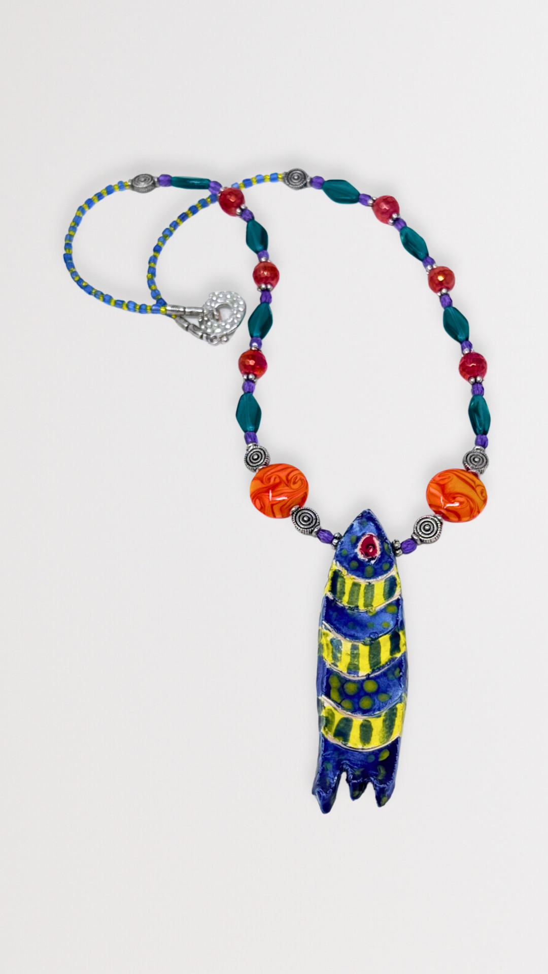 Beaded Fish Pendant Necklace