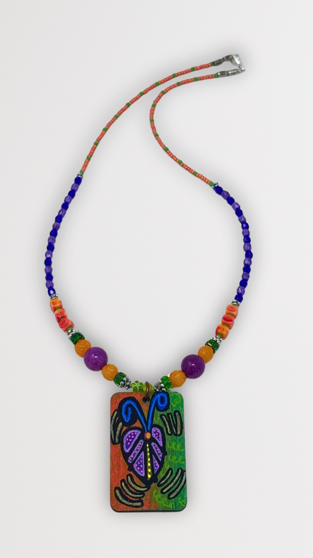 "Heart" Unique Hand-Painted Pendant Necklace