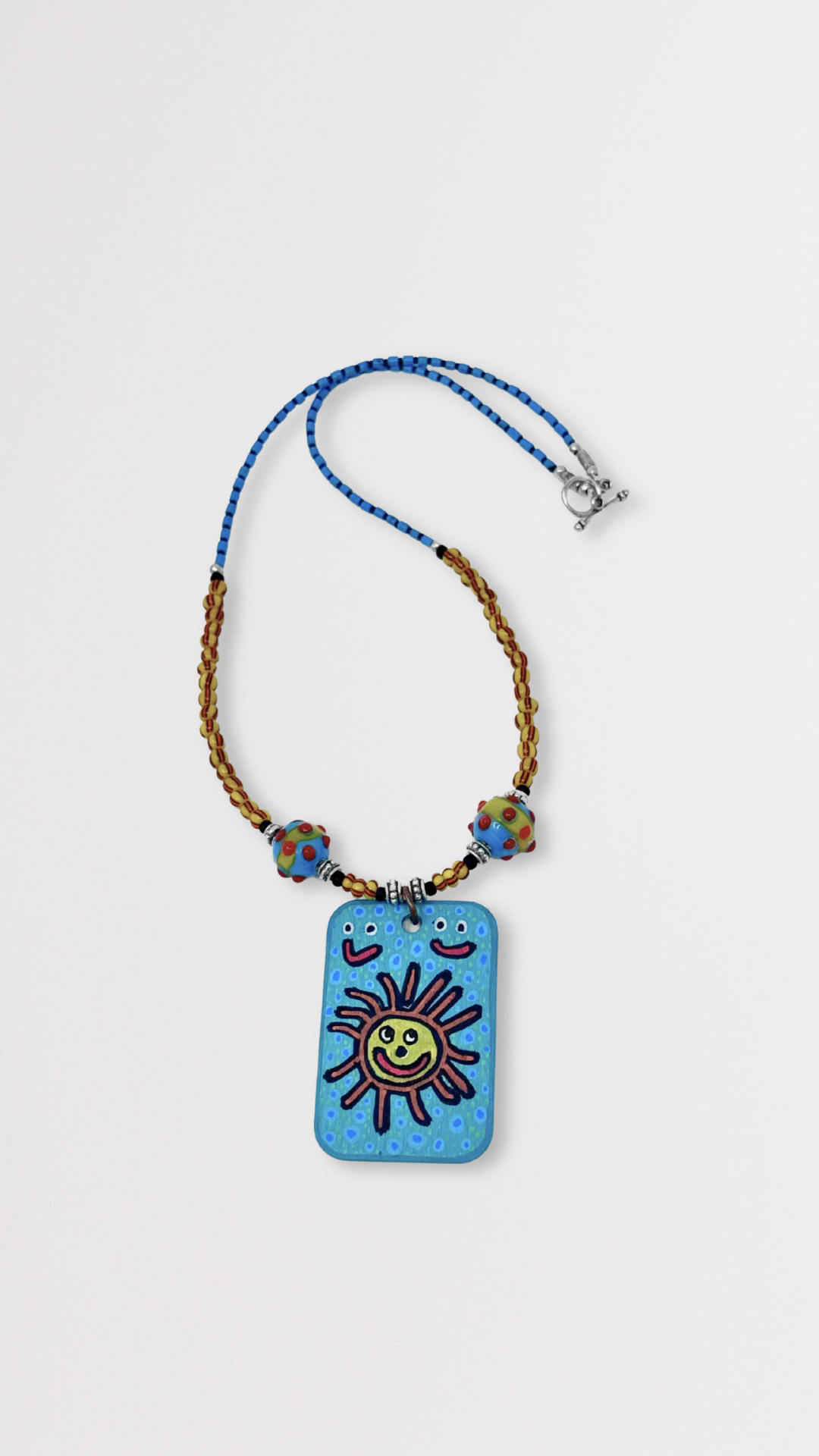 "Sunshine" Unique Hand-Painted Pendant Necklace