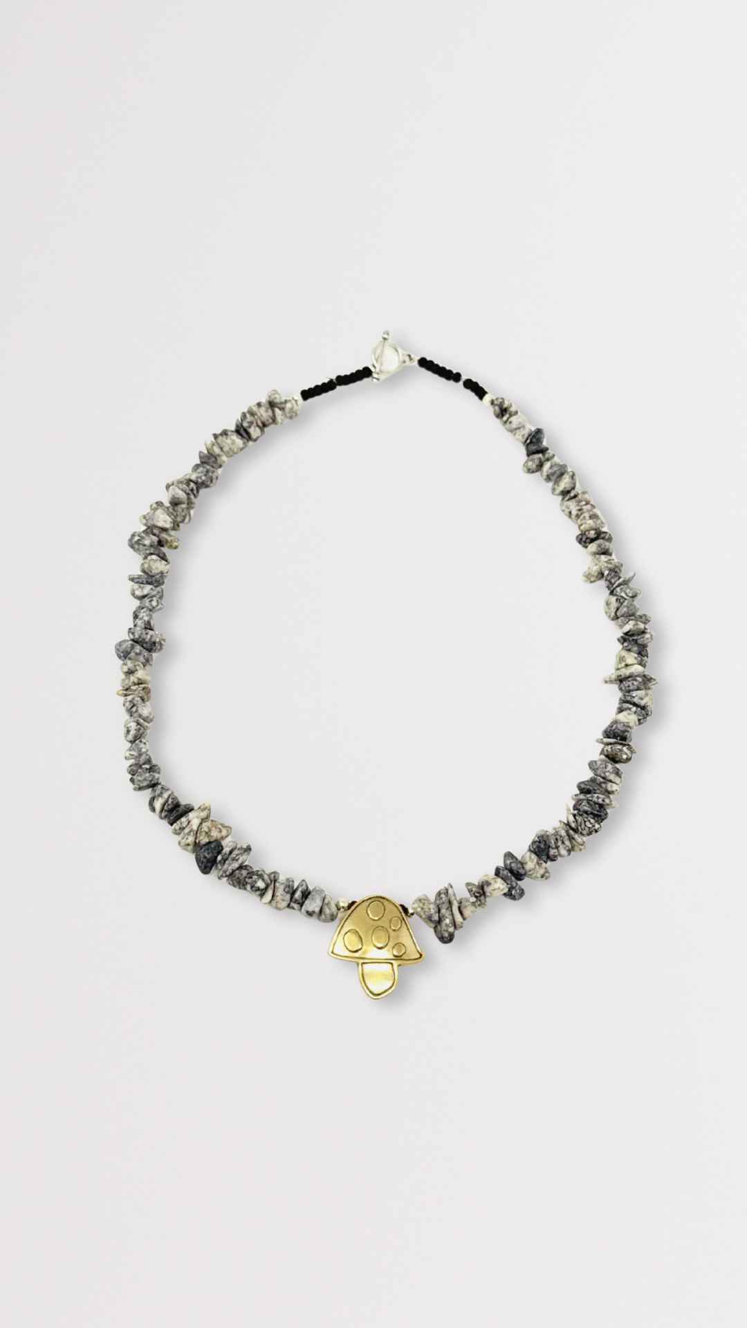 Bronze Mushroom Beaded Choker Necklace