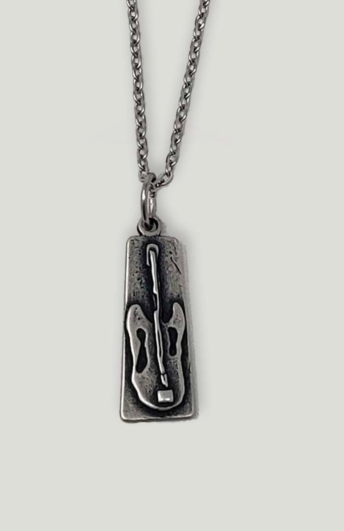 Silver Guitar Necklace