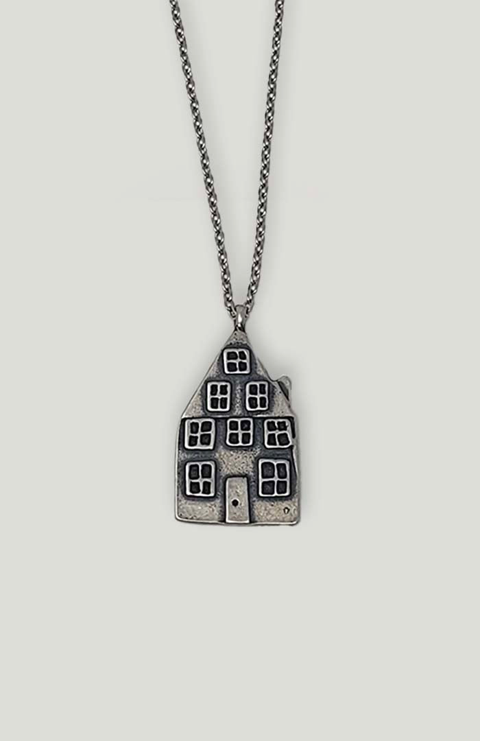 Silver House Necklace